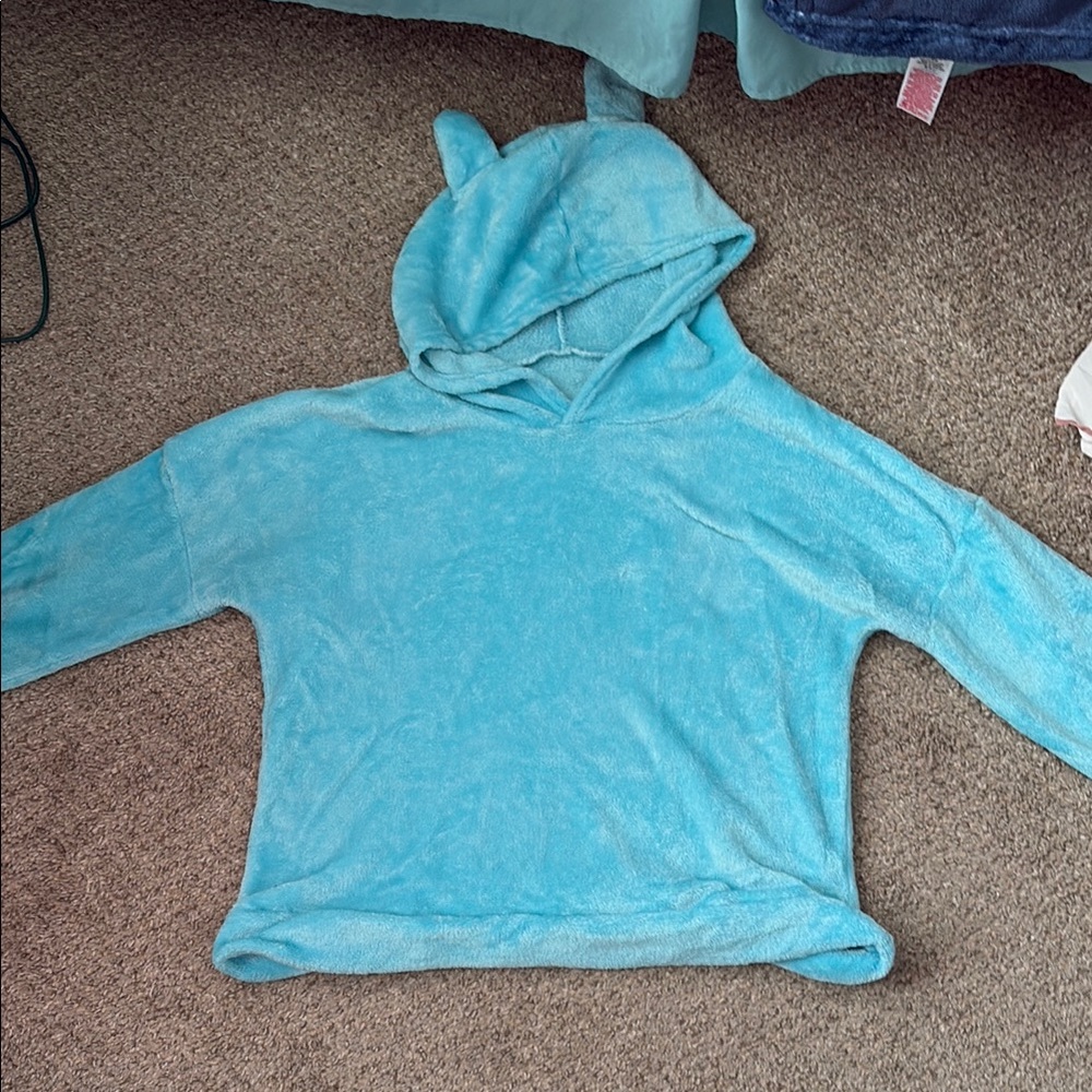 Cozy Blue Hooded Sweatshirt with Ears